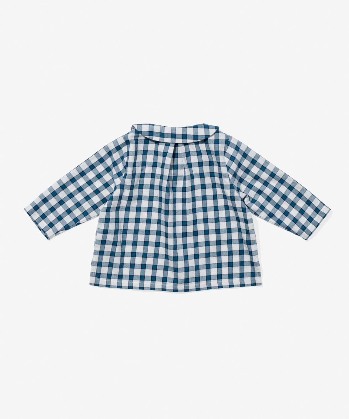 Jefferson Baby Shirt, Blue Picnic Check