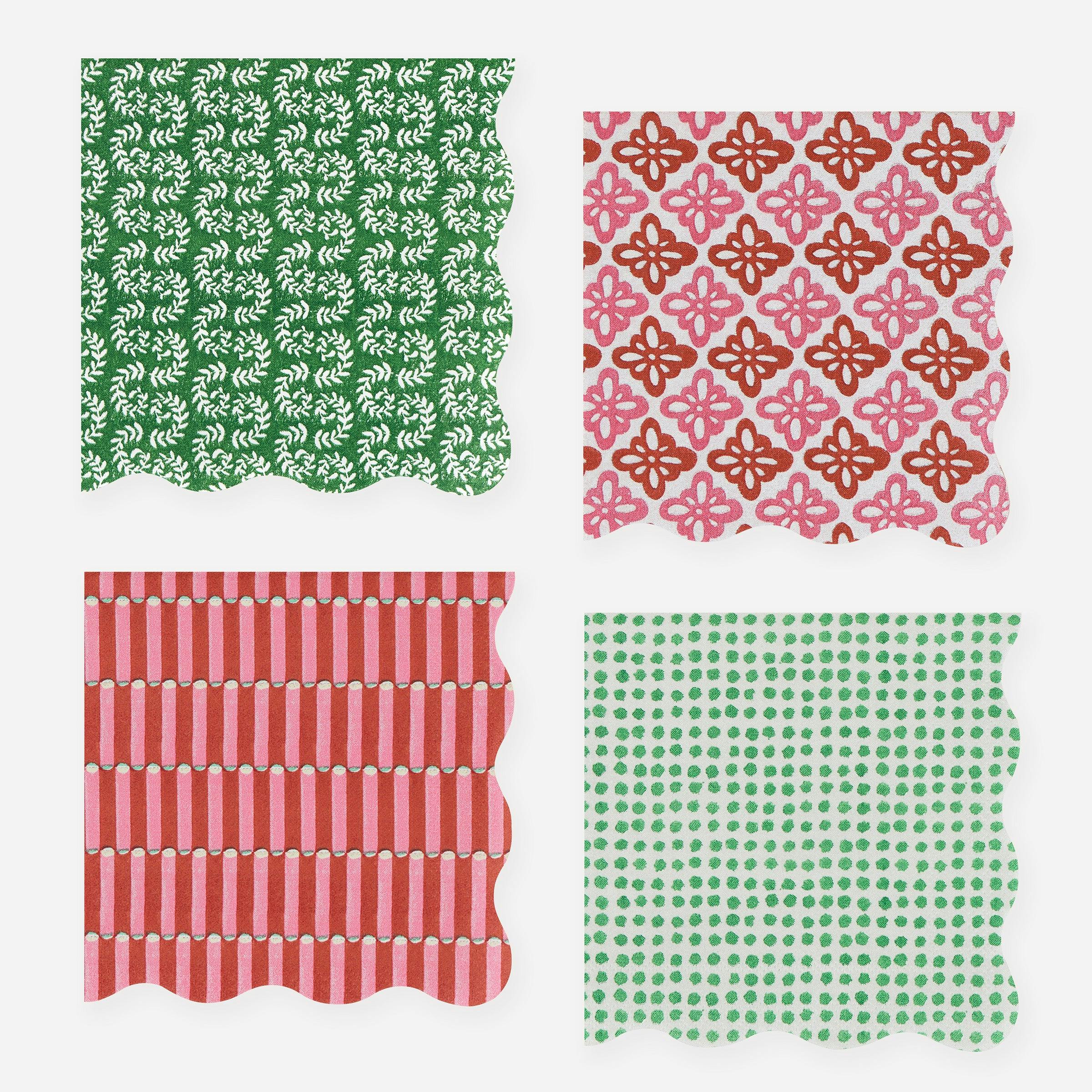 Meri Meri x Molly Mahon Red & Green Small Napkins