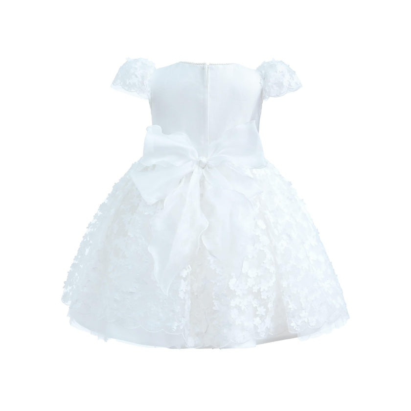 White Floral Bow Upton Dress