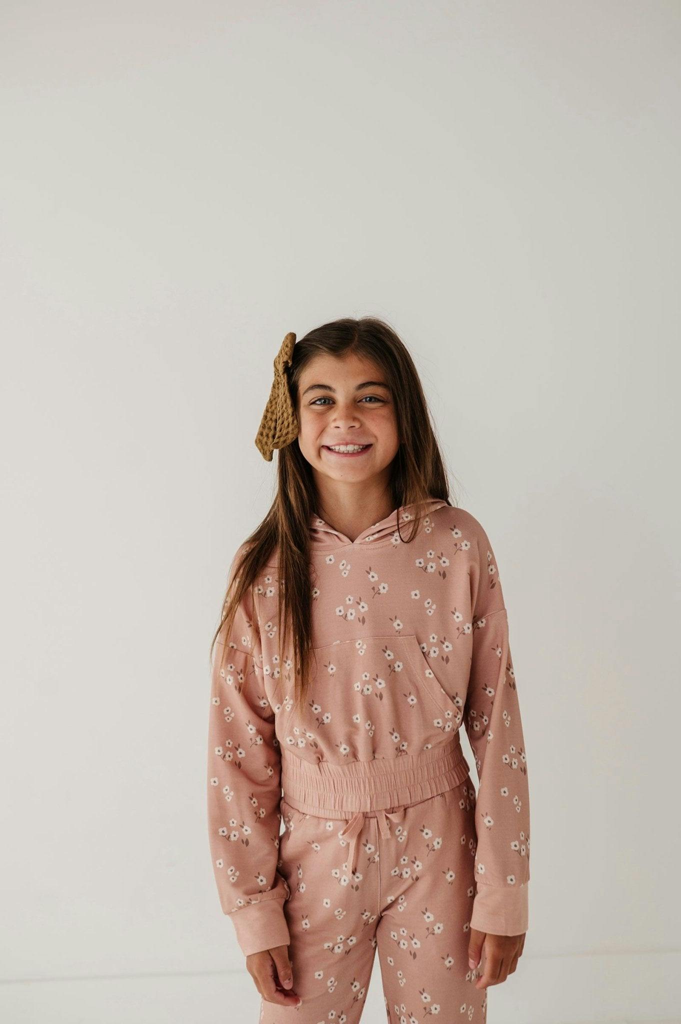 Girl's Hoodie Pullover Heart Twinkle Floral
