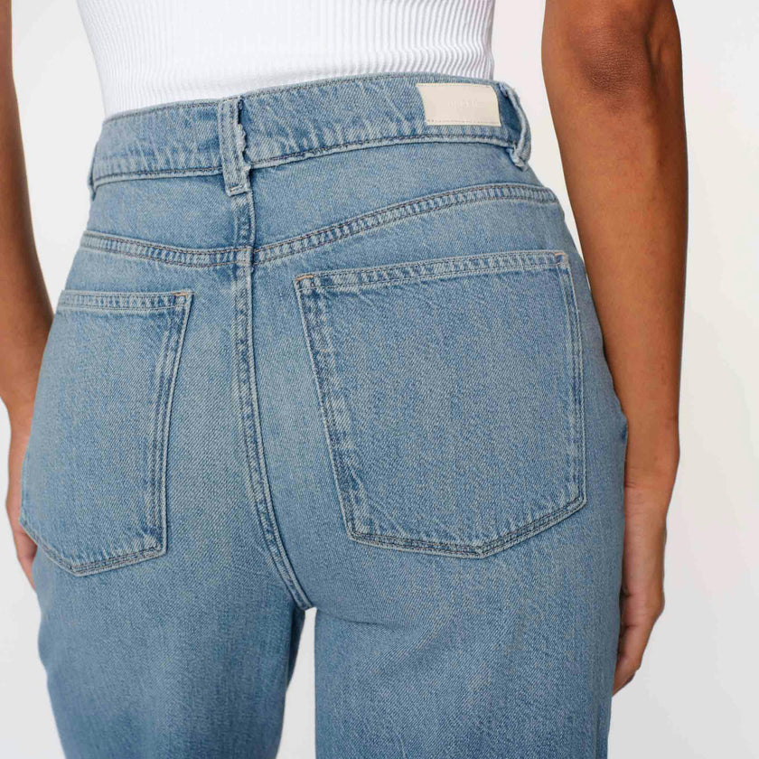 Hepburn Wide Leg High Rise Ankle Jeans | River Bank