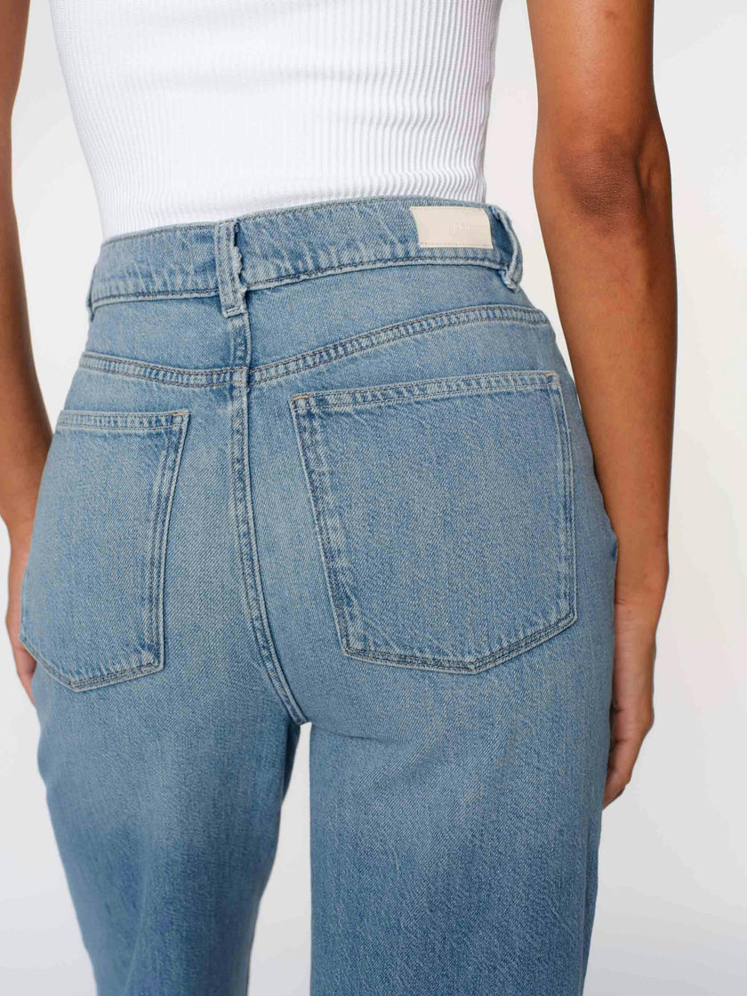 Hepburn Wide Leg High Rise Ankle Jeans | River Bank