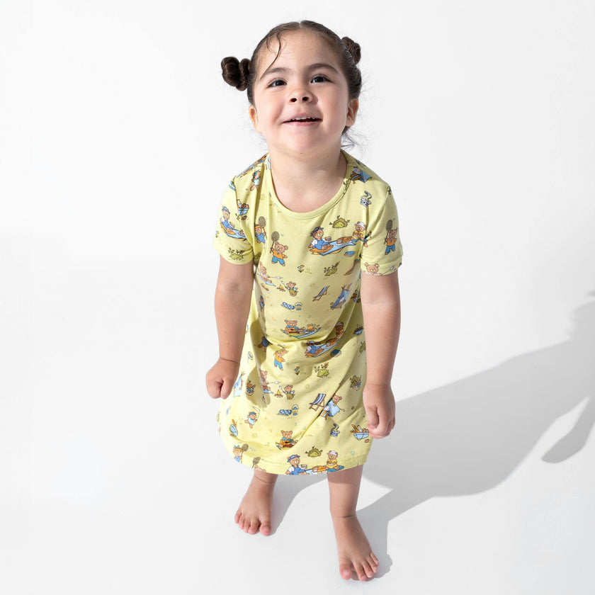 Teddy Picnic Girls' Short Sleeve Dress