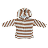 Boys Jersey Hoodie in Caramel Stripe