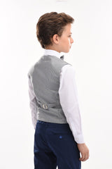 Gray Pin Vest and Bowtie