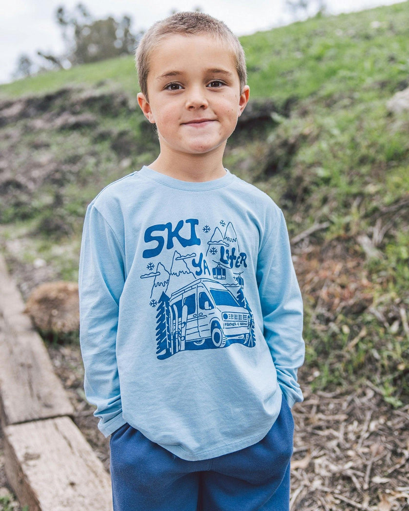 Ski Ya Later Ls Tee - Celestial Blue