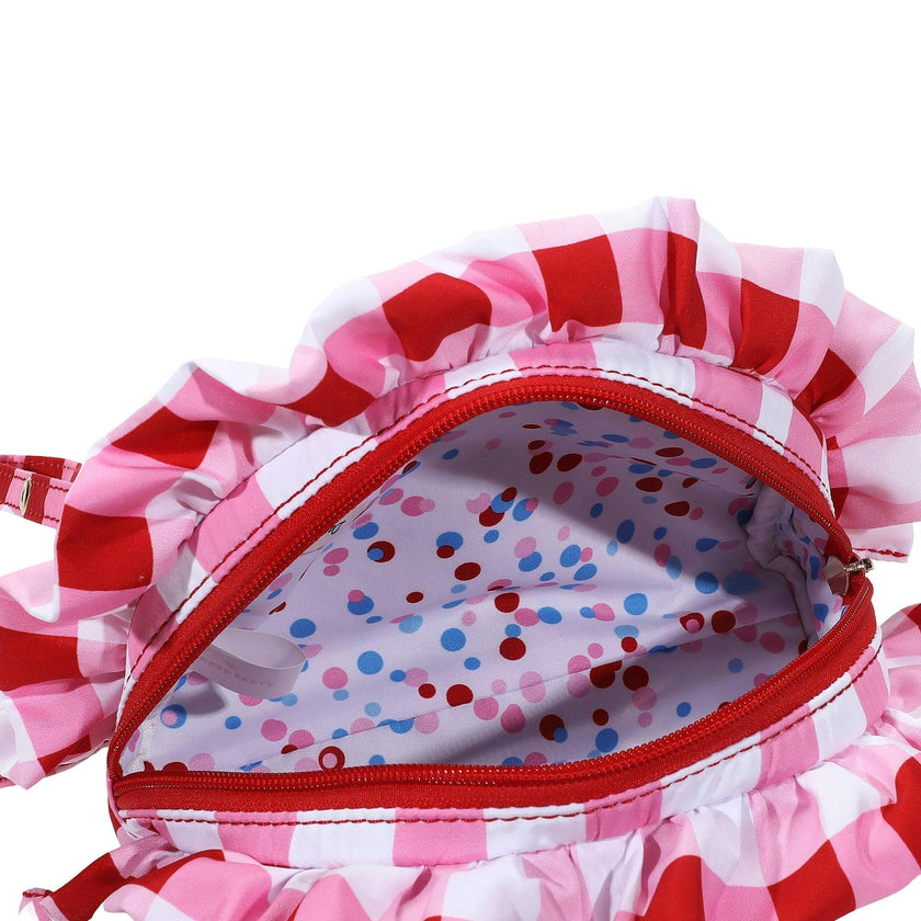 Packed Party Picnic-Core Red and White Gingham Ruffled Clutch - 8.25x5.25 Inch Check Print Pouch with Ruffle Trim and Poly Lining for Parties and Gifting