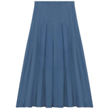 Midi Denim Pleated Skirt