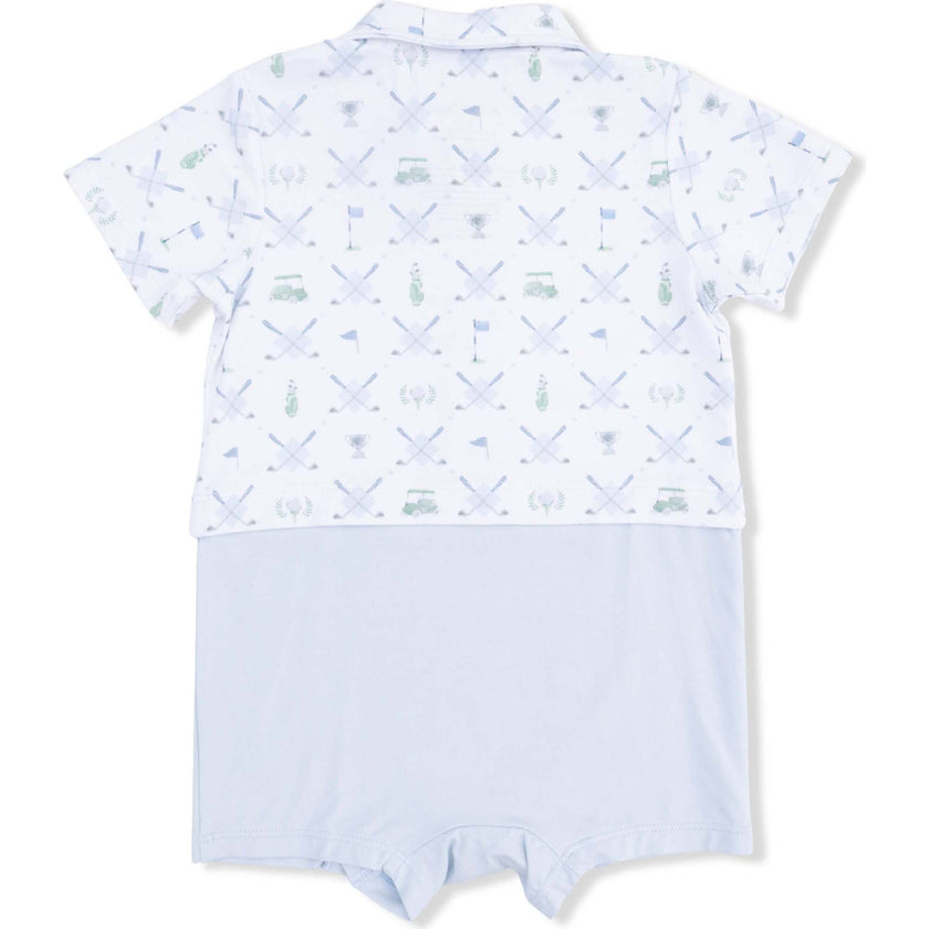 Short Playsuit, Golf Trellis Blue