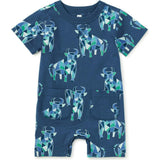Double Pocket Baby Romper, Blue