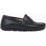 Navy Leather Boy Loafer Shoes