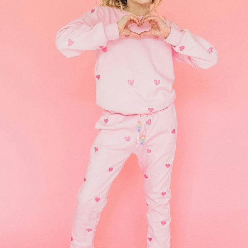 Women's Full Hearts Jogger Set