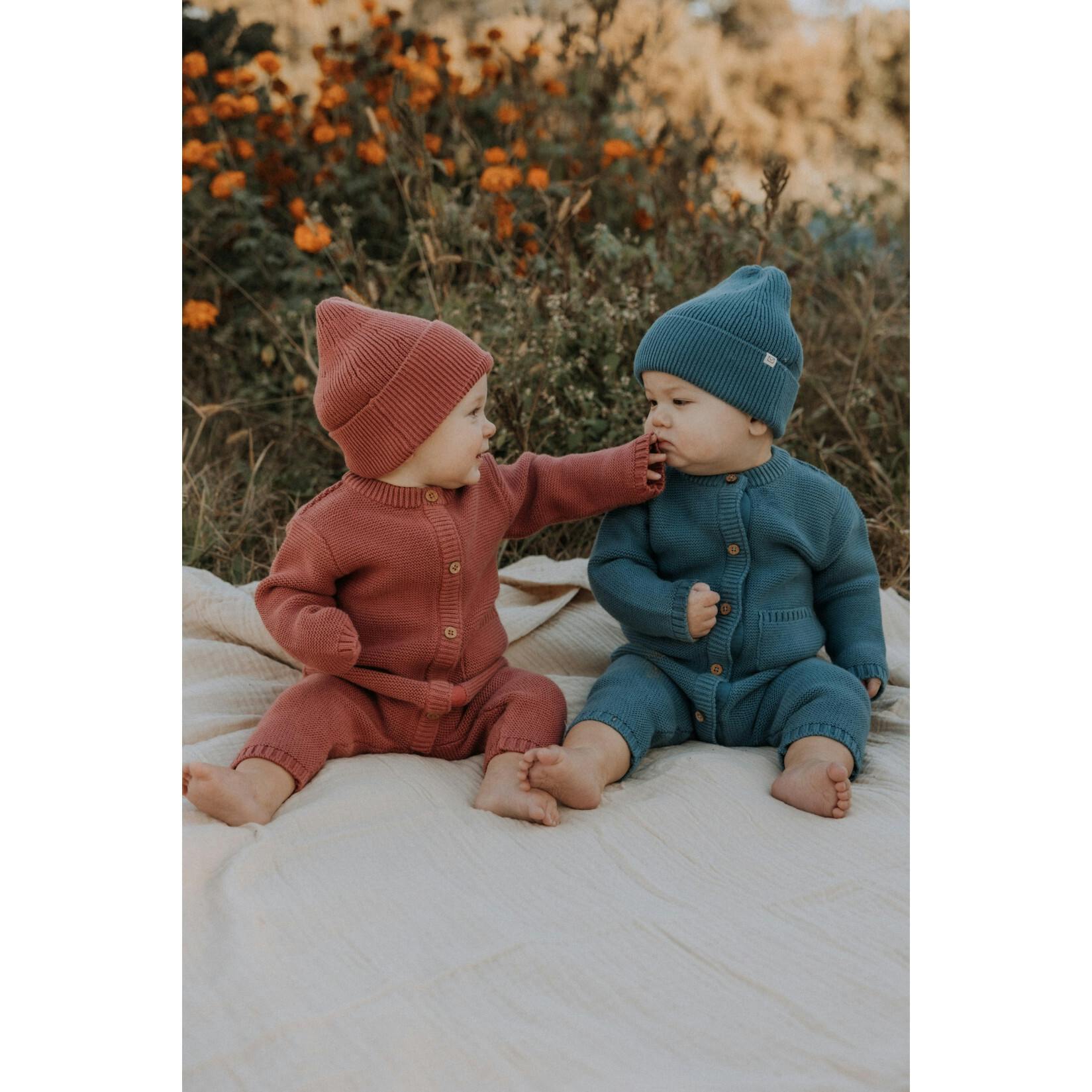Penelope Garter Stitch Romper in Rosewood