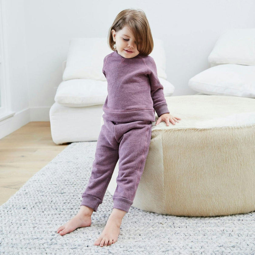 Heathered Vintage Sherpa Sweatshirt and Sweatpant Set