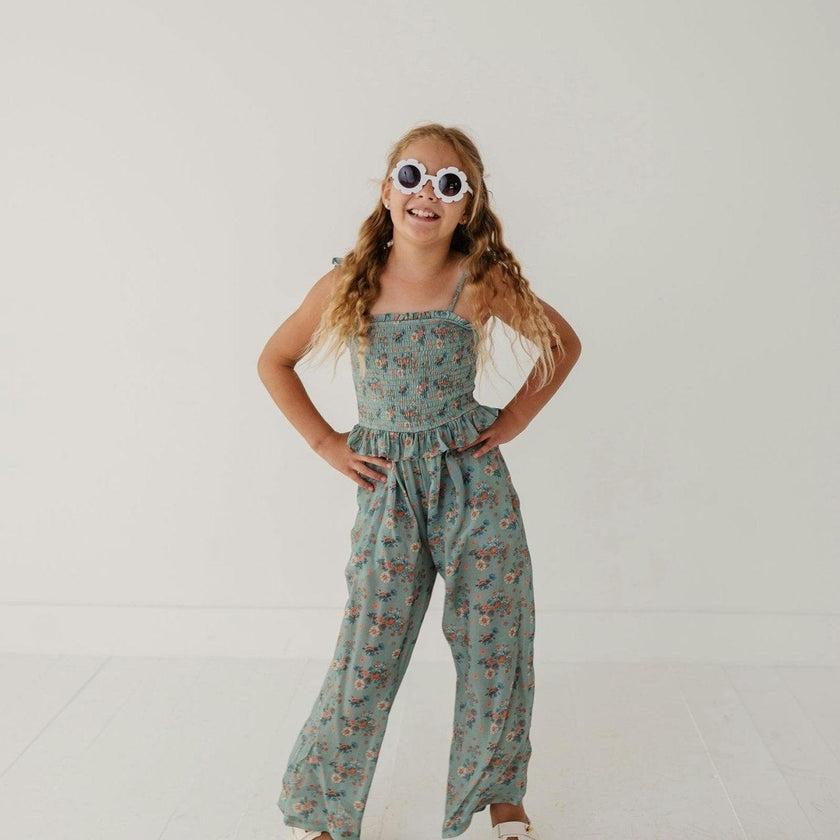 Tank Smocked Jumpsuit Evelyn Vine Floral