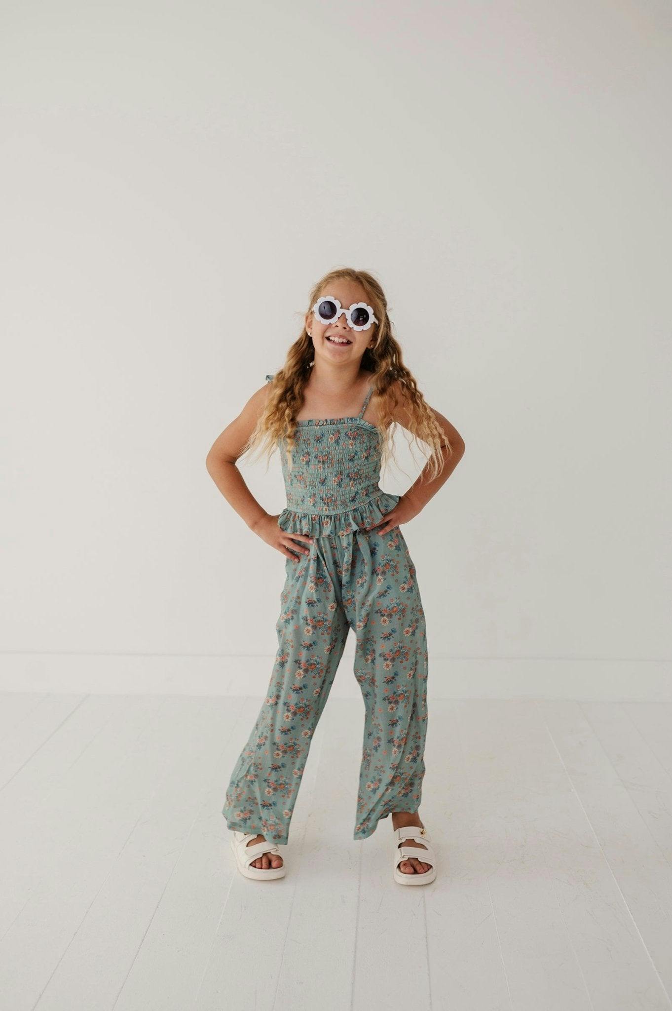 Tank Smocked Jumpsuit Evelyn Vine Floral