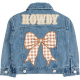 Howdy Gingham Bow Patch Denim Jacket
