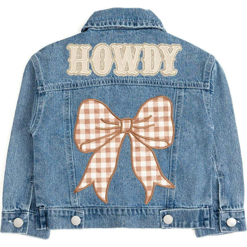 Howdy Gingham Bow Patch Denim Jacket