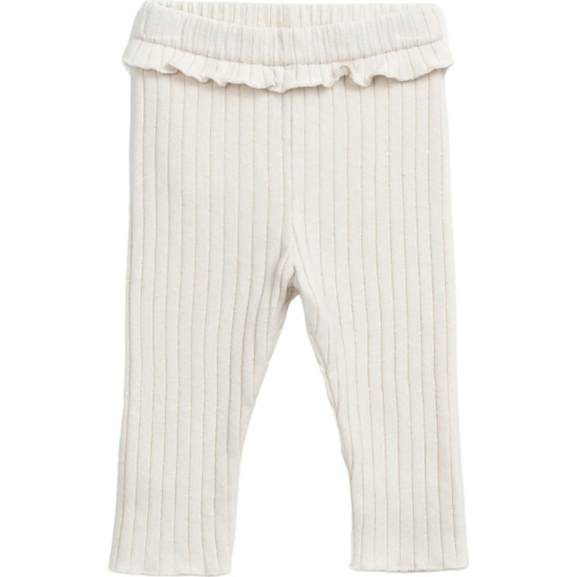 Jersey Ribbed Frill Elastic Waistband Leggings