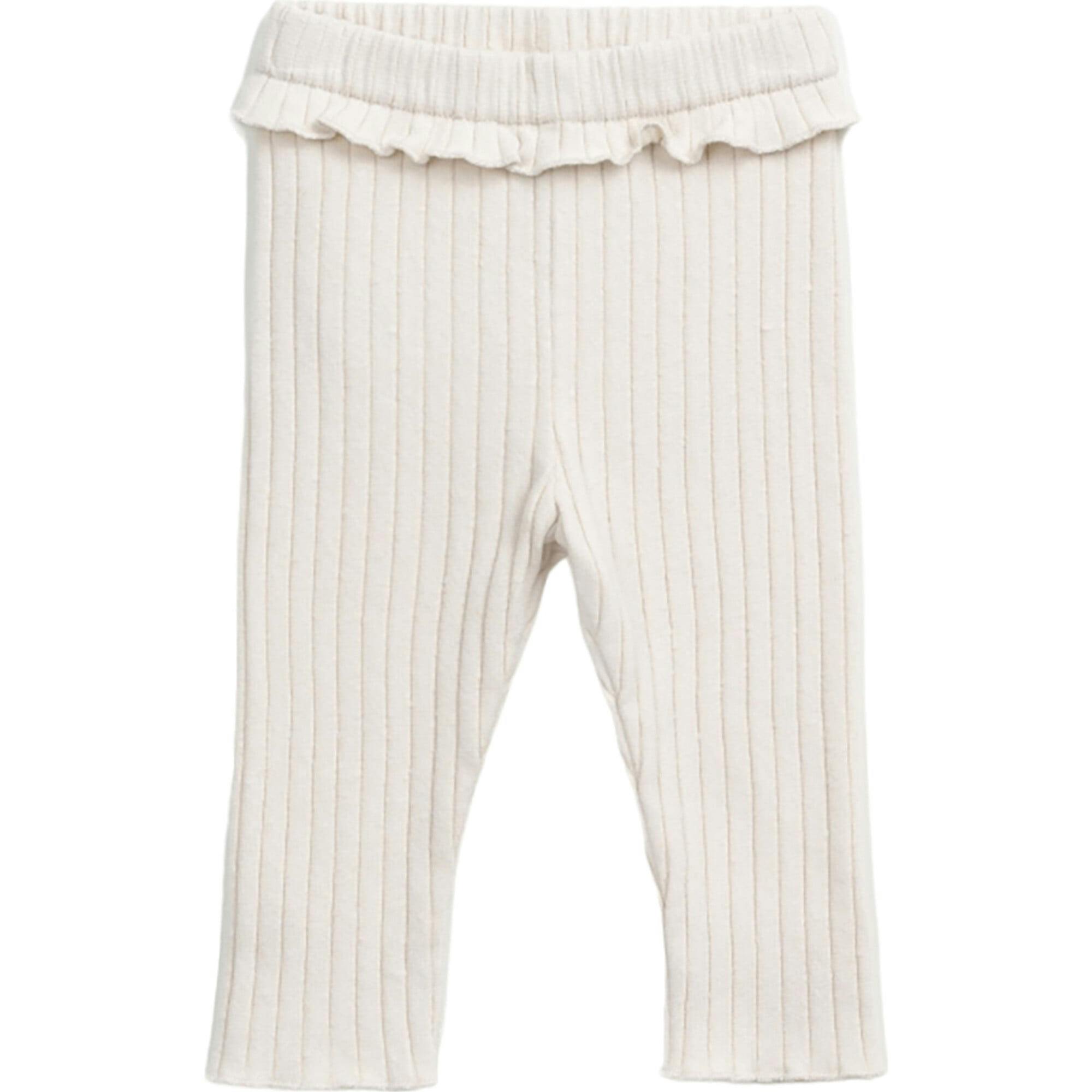 Jersey Ribbed Frill Elastic Waistband Leggings