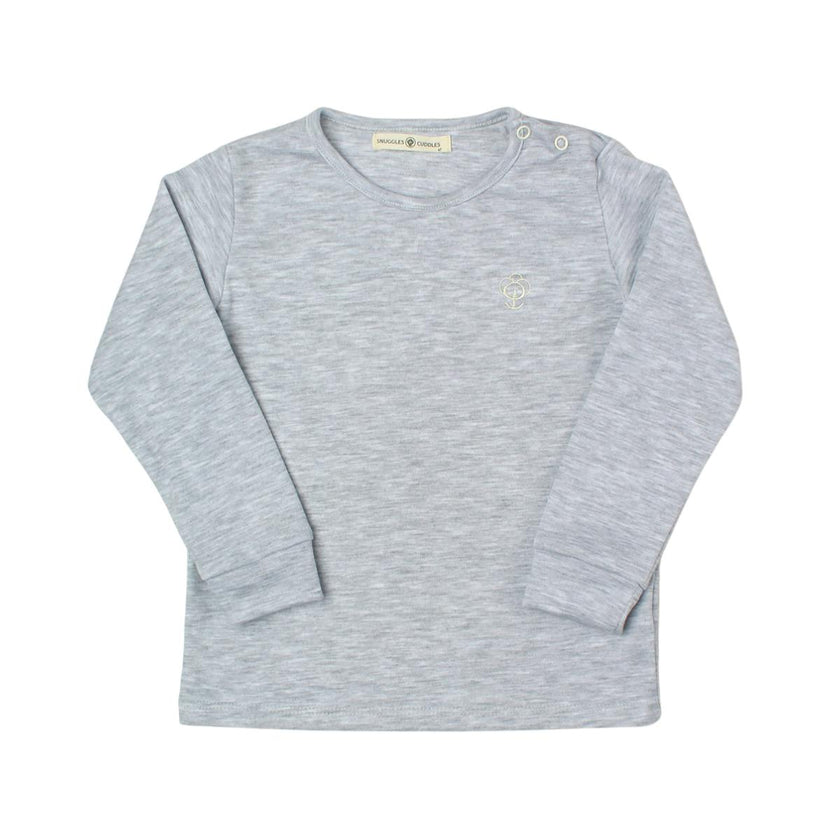 Boy Grey Pajama Set in Pima Cotton