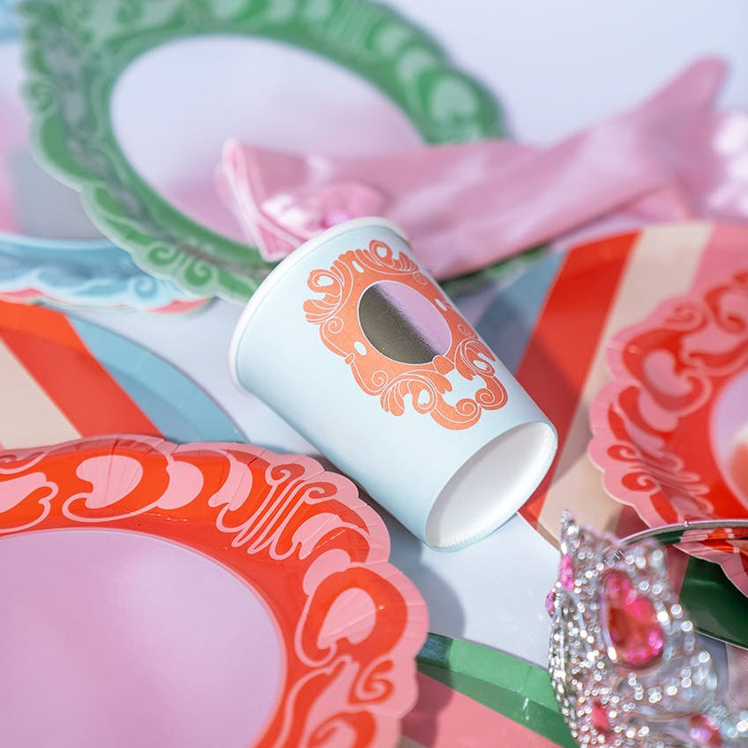 Princess Party Cups - Stripes and Mirrors (x12)