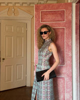 The Justina Dress - Baroque Diamond Block Berry/Green