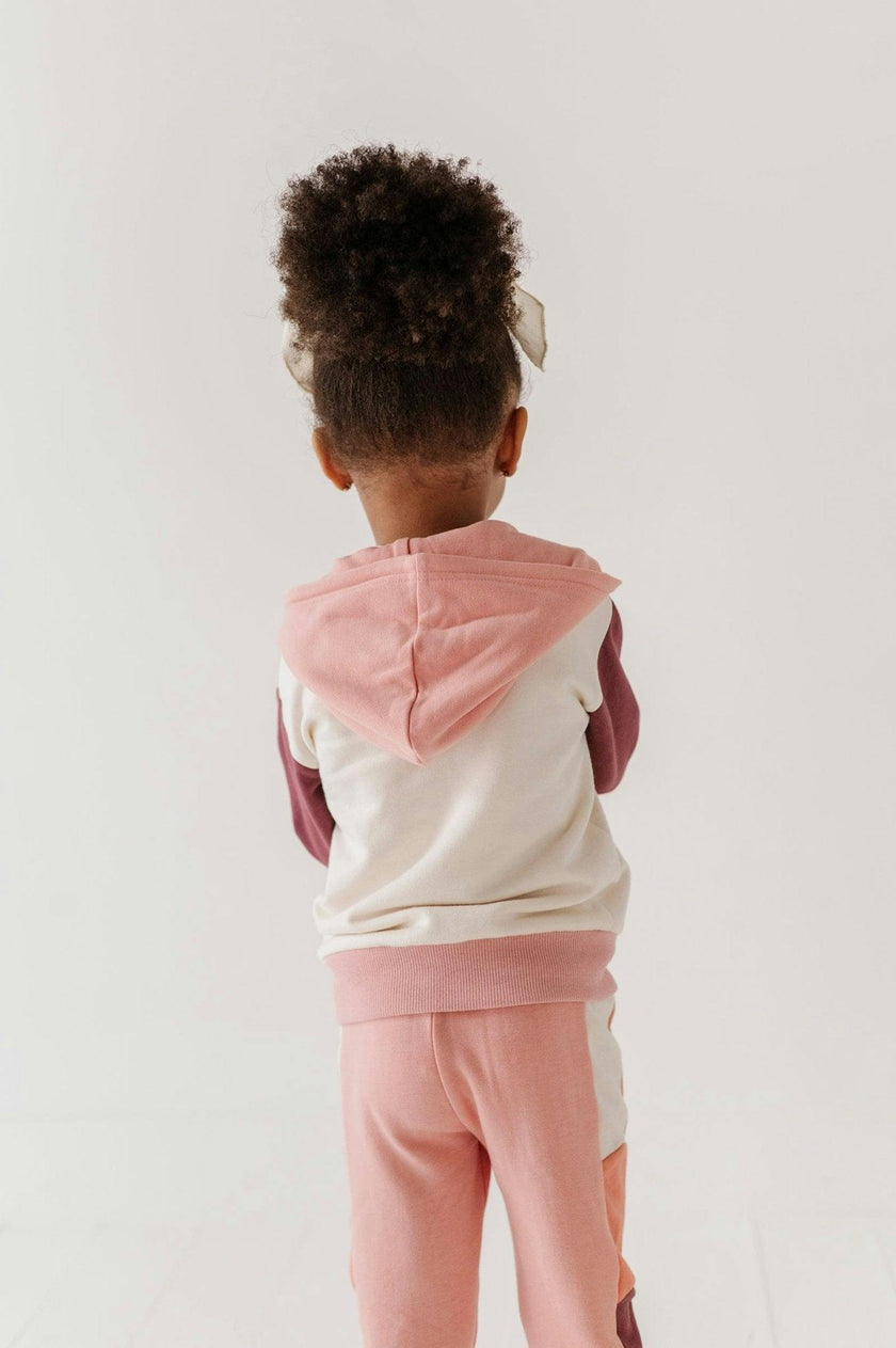 Girls Long Sleeve Track Set in Mellow Rose