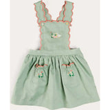 Duck Embroidered Scallop Detail Skirt With Braces in Green (18mths-6yrs)