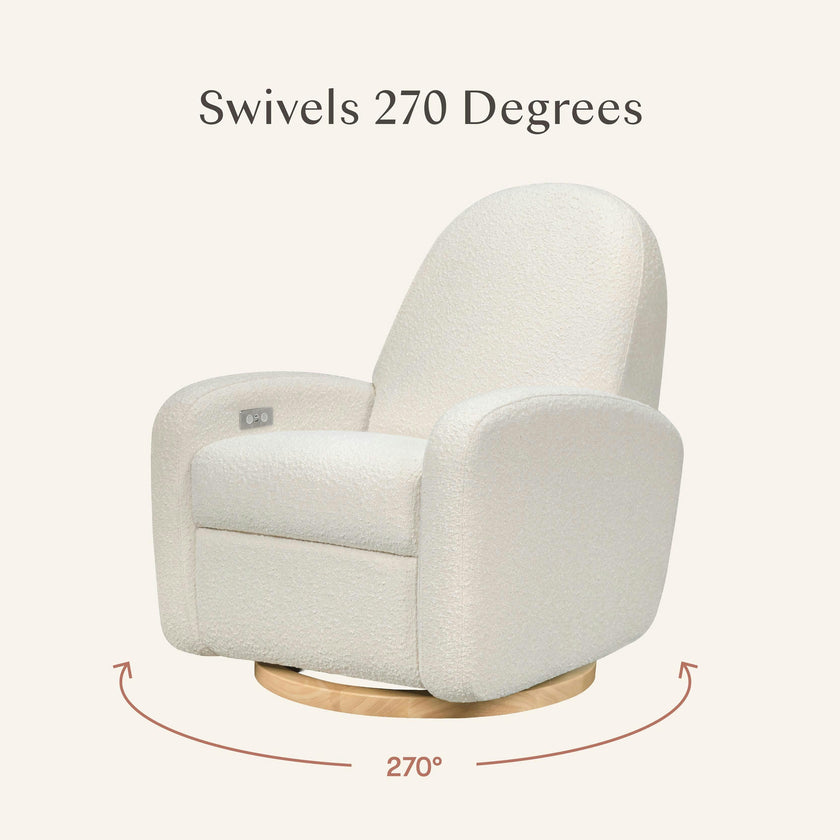 Babyletto Nami Electronic Recliner and Swivel Glider Recliner with USB port