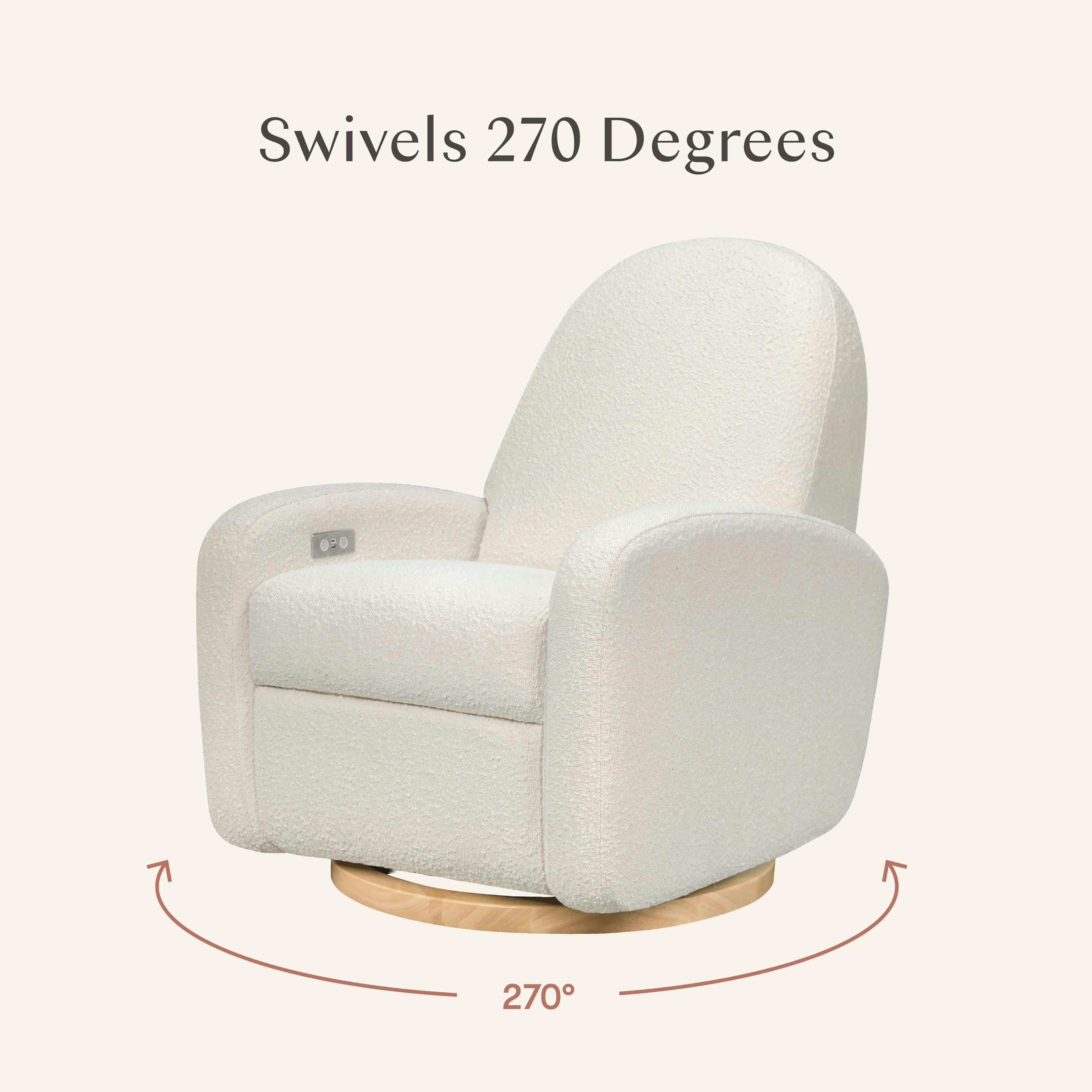 Babyletto Nami Electronic Recliner and Swivel Glider Recliner with USB port