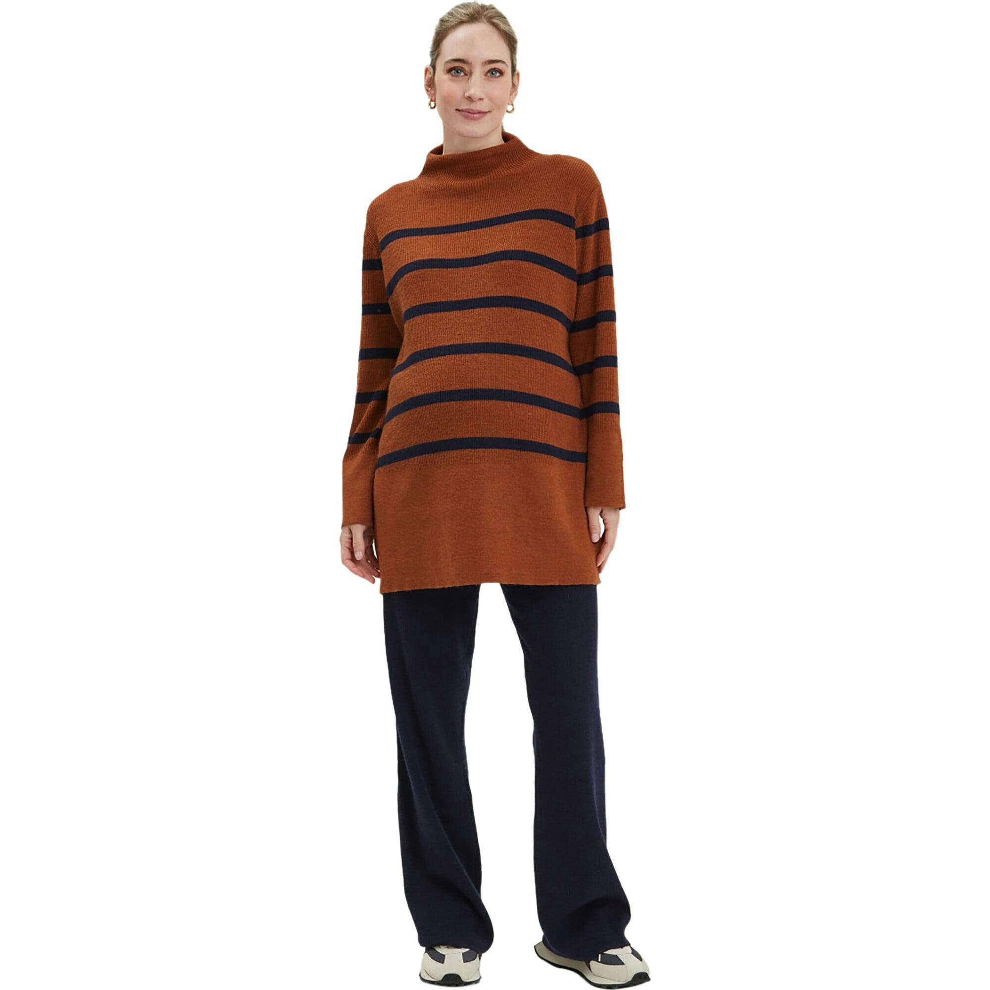 Sarabeth Neck Long Sleeve Maternity Sweater