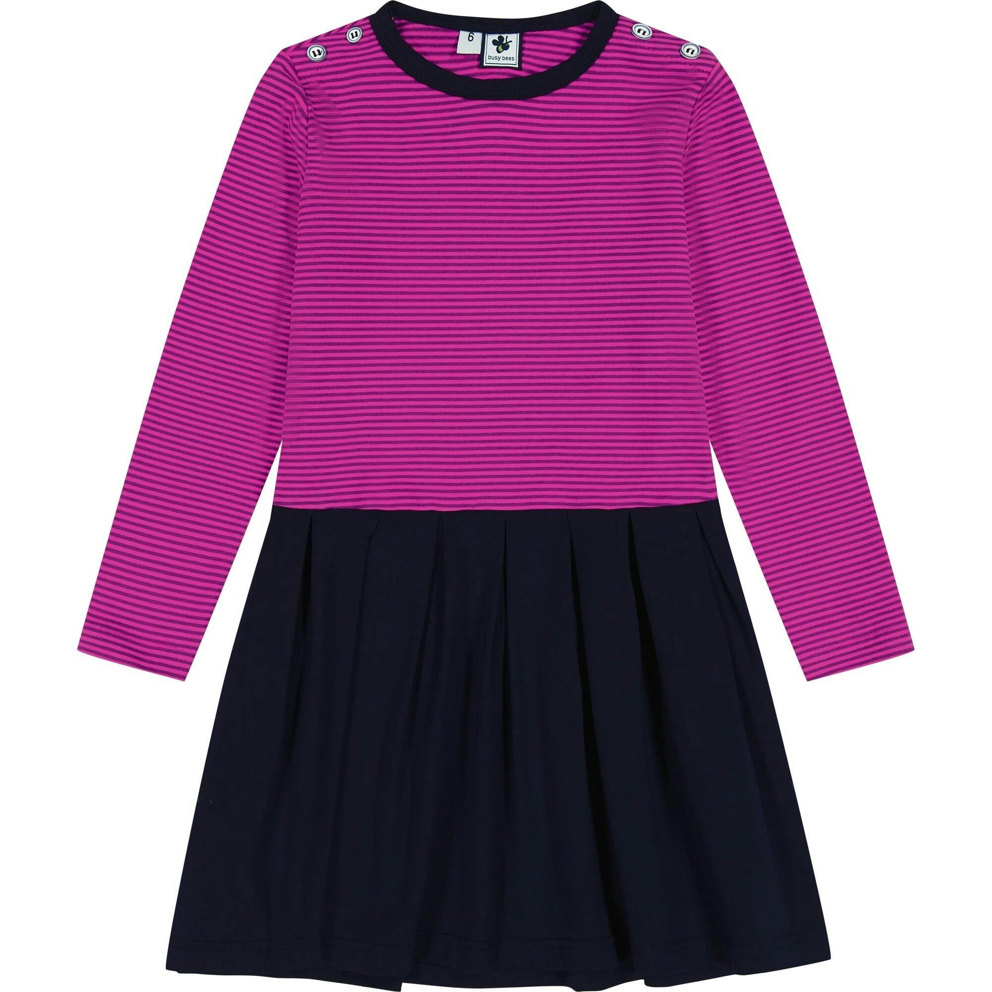 Francesca Striped Bateau Neck Drop Waist Skirt Dress, Pink