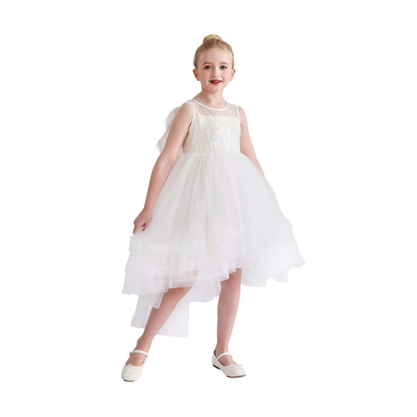 White Novalie Layered Tulle Dress