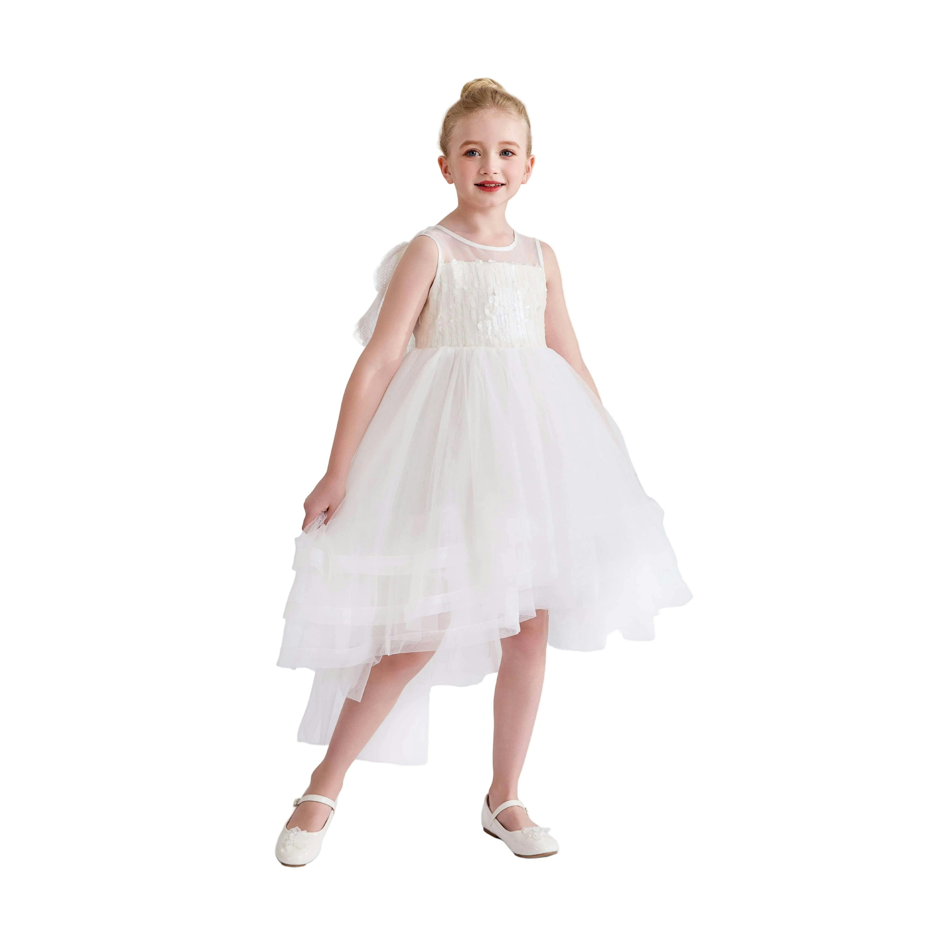 White Novalie Layered Tulle Dress