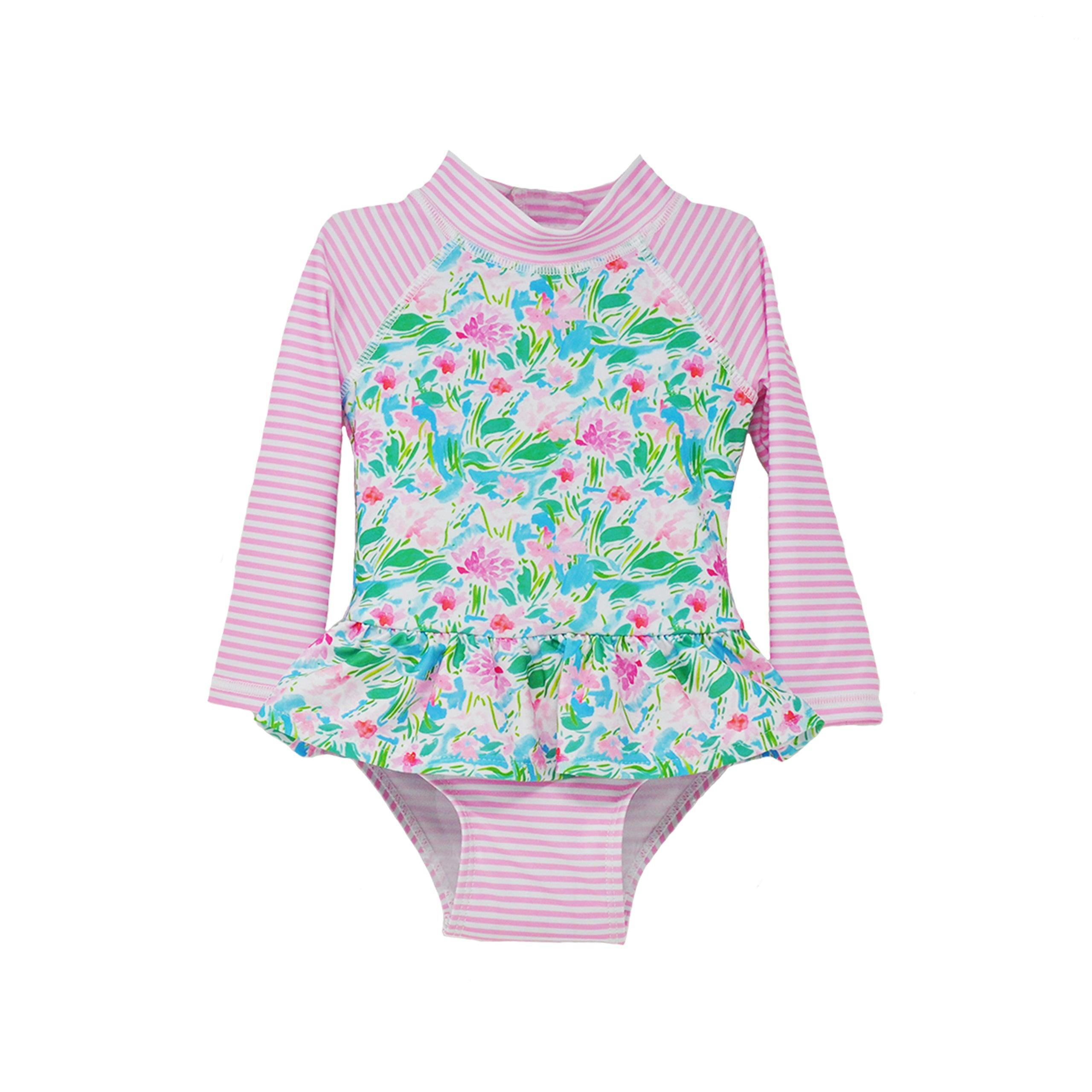 UPF 50+ Alissa Infant Ruffle Rash Guard Swimsuit - New