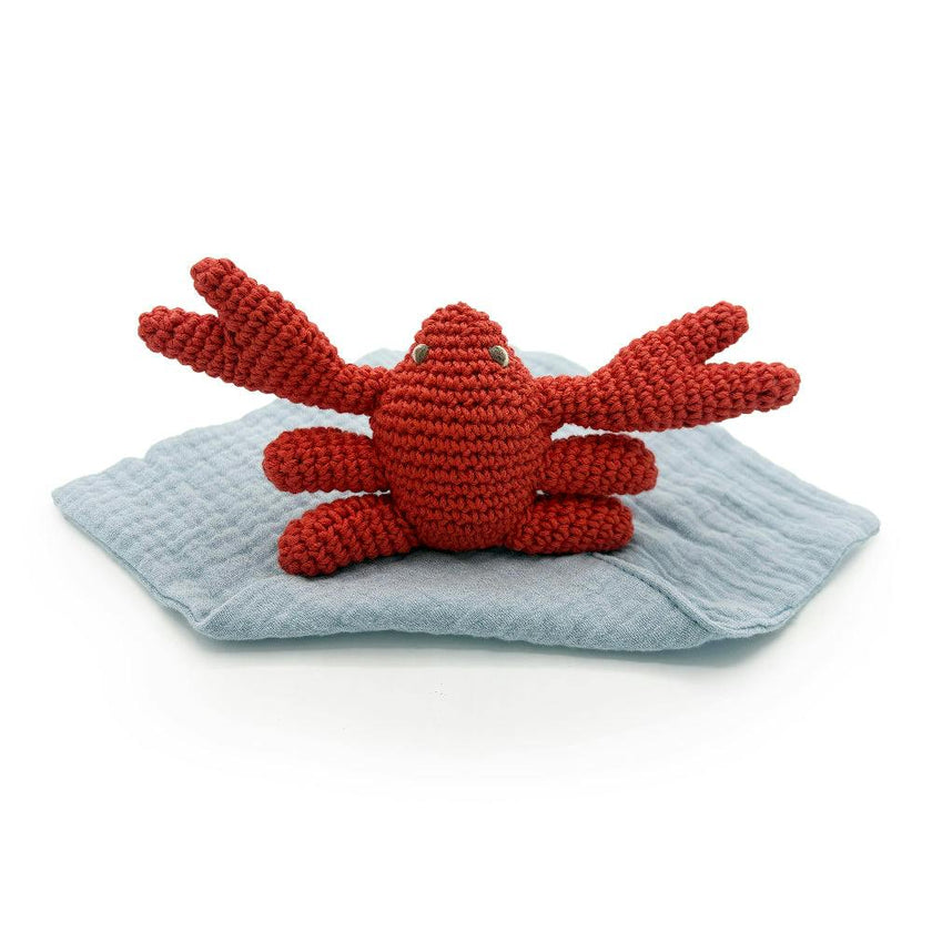 Gift Box Sea 🦀 100% organic cotton crochet rattle, lovies and music box