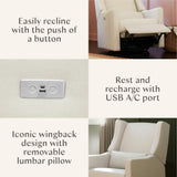 Kiwi Electronic Recliner and Swivel Glider with USB port