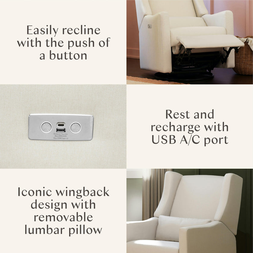Kiwi Electronic Recliner and Swivel Glider with USB port