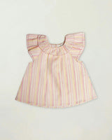 Lola Blouse - Pink Strips print