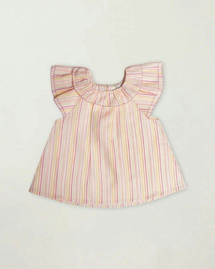 Lola Blouse - Pink Strips print