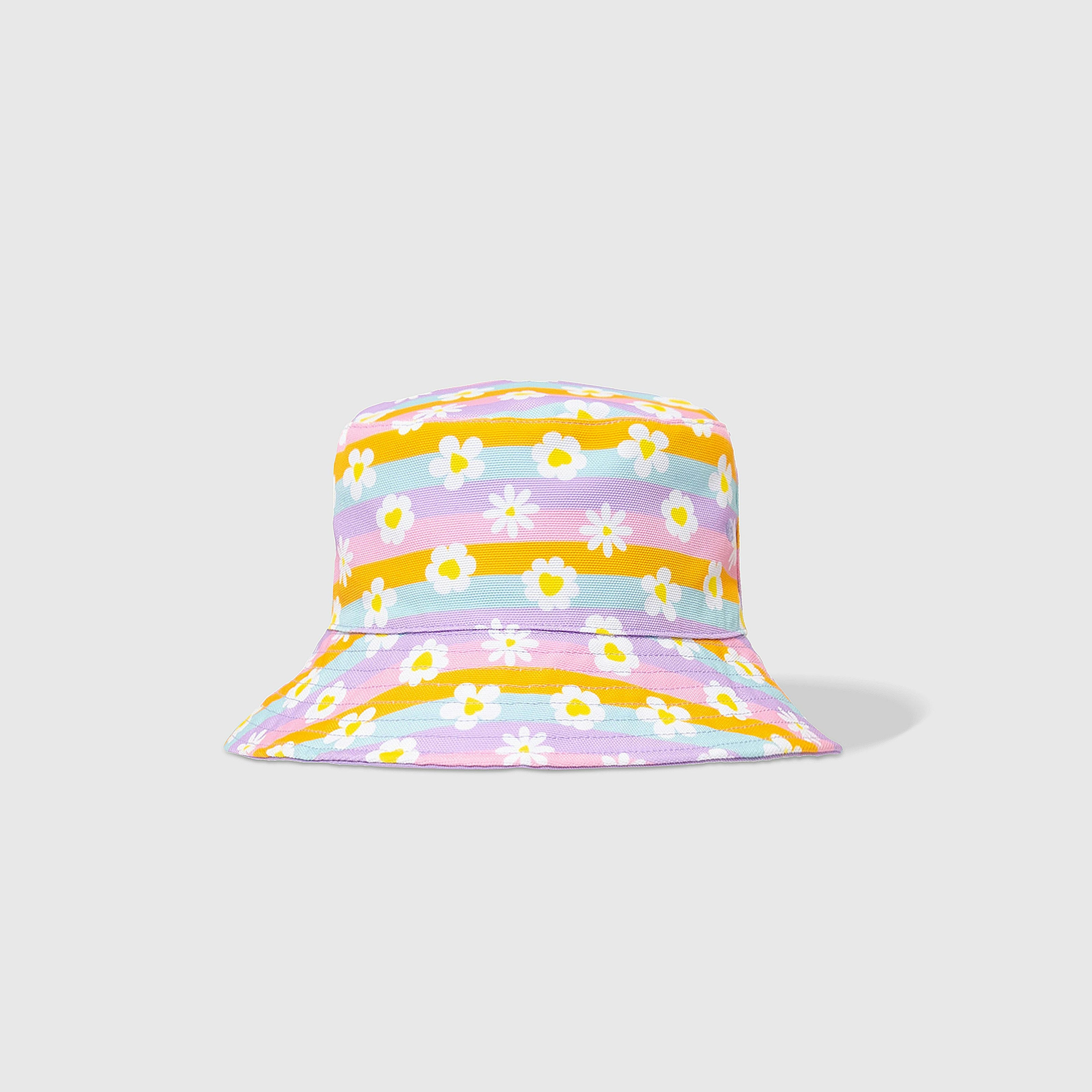 Reversible Bucket Hat – Happy Daisy Stripes
