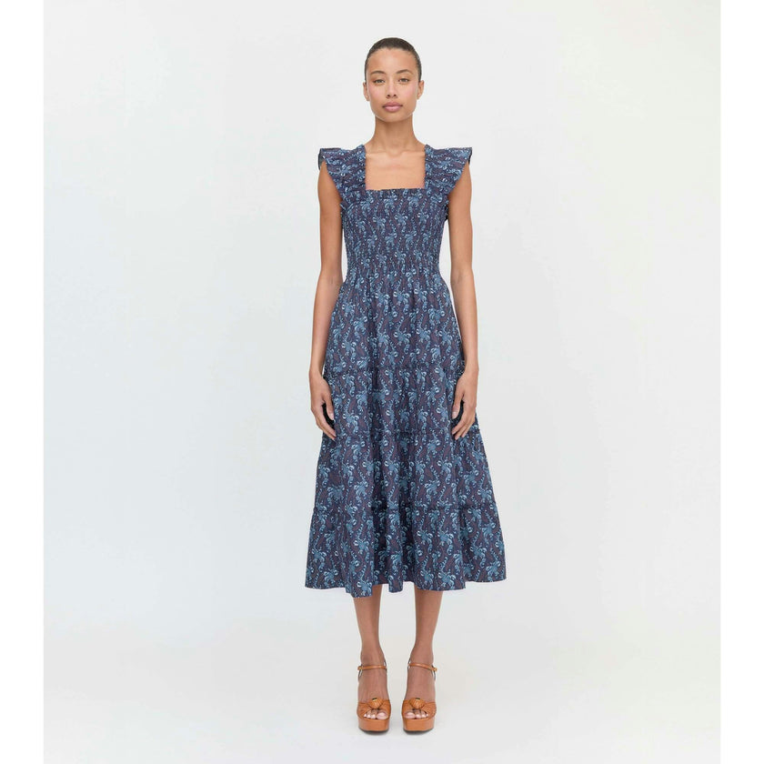 The Ellie Nap Dress - Navy Cala Paisley