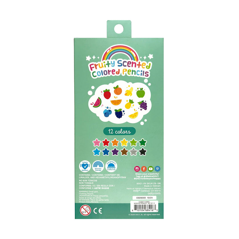 Yummy Yummy Fruit Scented Colored Pencils - Set of 12