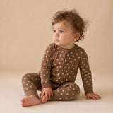 Organic 2-Way Zip Romper - Chestnut Bloom