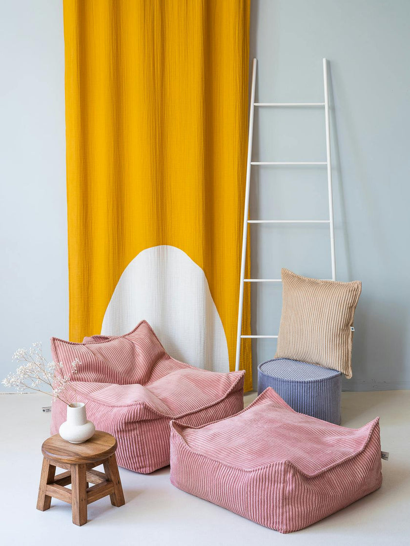 Pink Mousse Square Ottoman