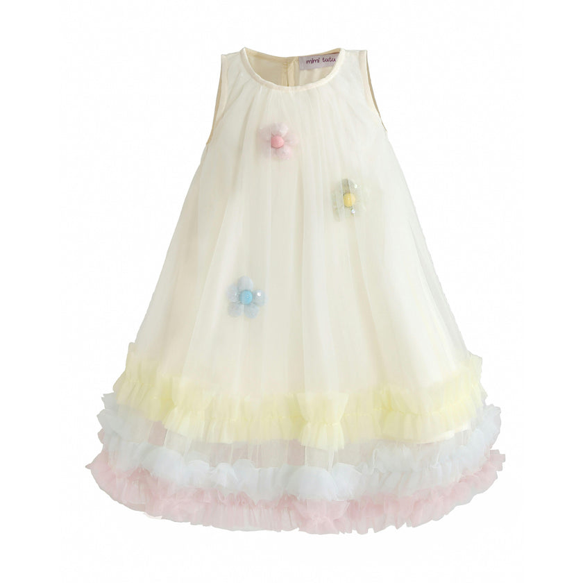 Cream Alessia Floral Tulle Dress