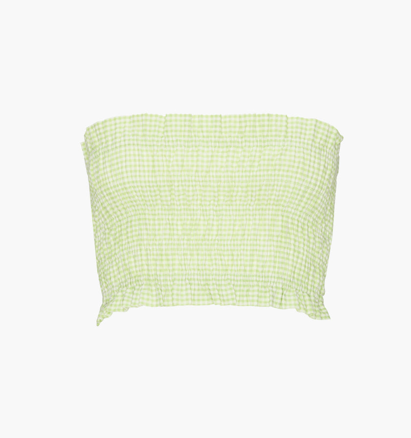 The June Nap Top - Lime Gingham