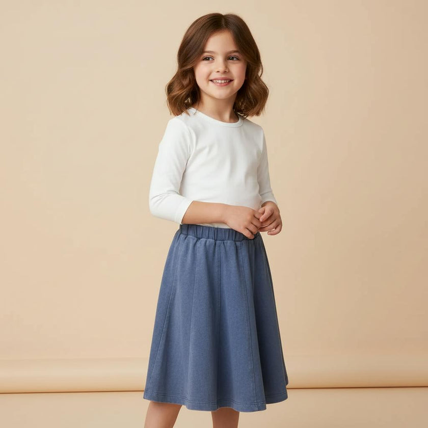 Washed Panel Skirt