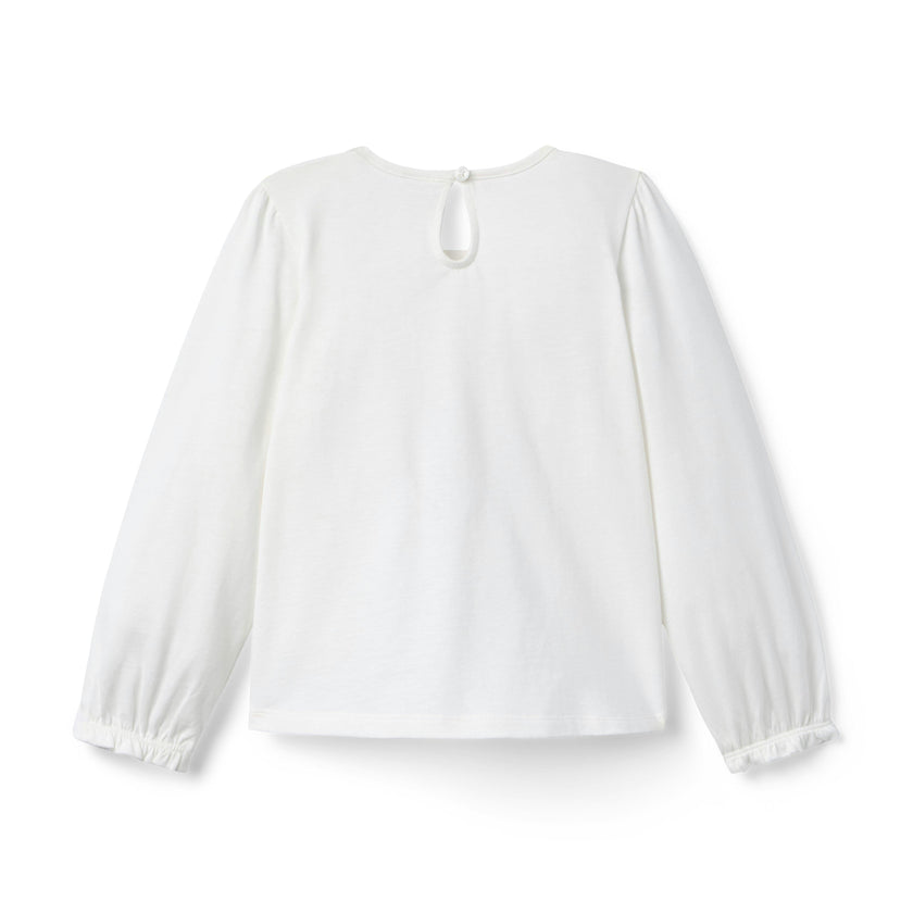 Pintuck Top, white